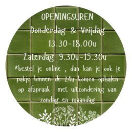 nieuwe LENTE OPENINGSUREN & AFHALEN OP AFSPRAAK