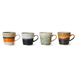 HK LIVING 70S Ceramics: cappuccinomokken verve, set van 4