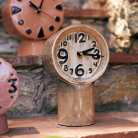 HK LIVING  Retro keramische klok Crème/bruin