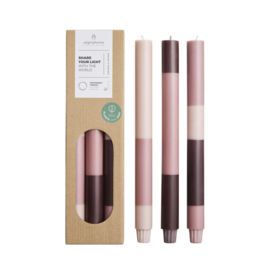 KAARSEN DUSTY ROSE GELAAGD - SET VAN 3