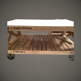 Salontafel | Mangohout | Verrijdbaar