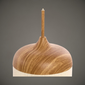 Hanglamp | Houtprint naturel + touw | Ø16x31 cm