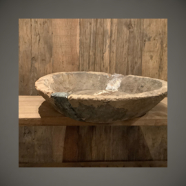 Oude houten schaal India | Ø 46 cm