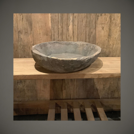 Oude houten schaal India | Ø 37 cm