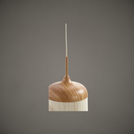 Hanglamp | Houtprint Naturel + touw | 90 cm
