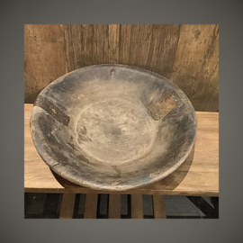 Oude houten schaal India | Ø 38 cm