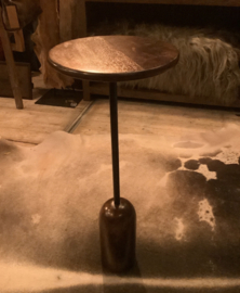 Bijzettafel Rond Walnootkleur