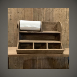 Gruttersbak met keukenrolhouder | Hout
