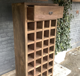 Wijnkast | Teakhout | 120 cm