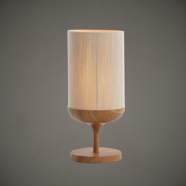 Tafellamp | Houtprint Naturel + touw | Ø23 cm