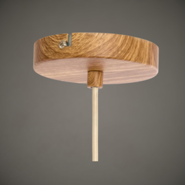 Hanglamp | Houtprint naturel + touw | Ø16x31 cm