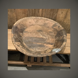 Oude houten schaal India | Ø 50 cm