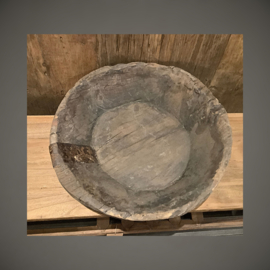 Oude houten schaal India | Ø 37 cm