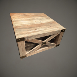 Salontafel | Mangohout | Verrijdbaar