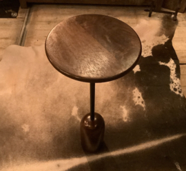 Bijzettafel Rond Walnootkleur