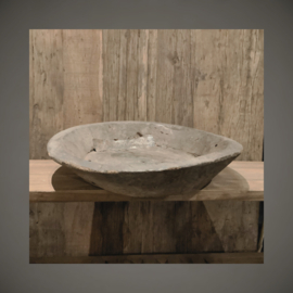 Oude houten schaal India | Ø 48 cm