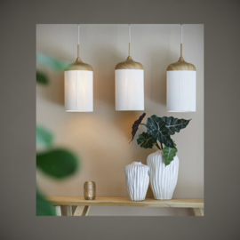 Hanglamp | Houtprint Naturel + touw | 90 cm