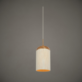 Hanglamp | Houtprint naturel + touw | Ø27,5x52 cm