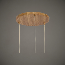 Hanglamp |  Houtprint Naturel + touw | Ø35 cm