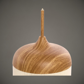 Hanglamp | Houtprint naturel + touw | Ø27,5x52 cm