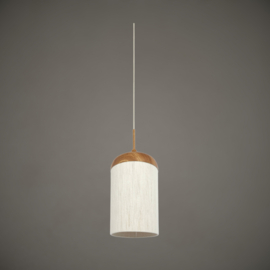 Hanglamp | Houtprint naturel + touw | Ø27,5x52 cm