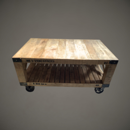 Salontafel | Mangohout | Verrijdbaar
