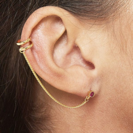 Oorbellen - Earcuff Chain