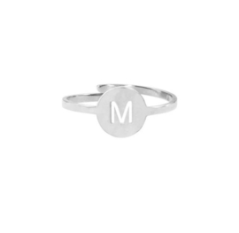 Ring - Initial in Round Zilver