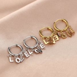 Oorbellen - Hangende Letters Love