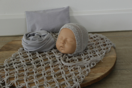 4 delige newborn set licht grijs