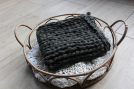 Wollen blanket legergroen