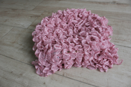 Ruffle blanket oudroze