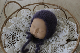 Newborn bonnet melody alpaca  paars