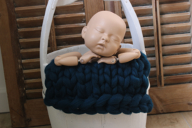 Bump blanket merino  donker petrol