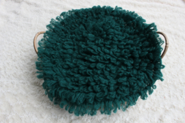 Ronde ruffle blanket brushed alpaca bosgroen