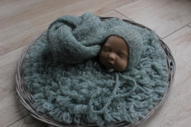 3 Delige newborn set brushed alpaca saliegroen