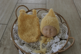 2 Delige newborn set melody alpaca vanille geel