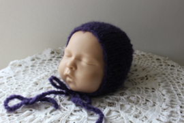 Newborn bonnet alpaca paars