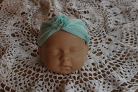 Newborn hoofdband zacht mint