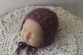 Newborn bonnet Kidsilk/stonewashed