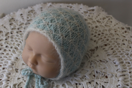 Newborn bonnet Kidsilk/stonewashed