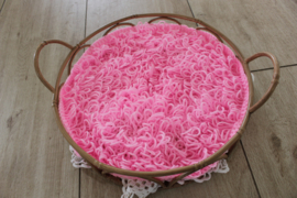 Ronde ruffle blanket roze