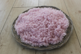 Ronde ruffle blanket brushed alpaca poeder roze