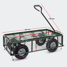 Tuinkar tot 300kg afneembare afdeklijst roosterwagen