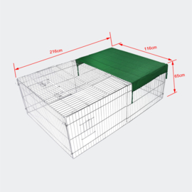 Konijnenren cavia ren met zonbescherming 216x116x65cm