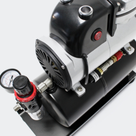 Airbrush compressor AF189A met waterafscheider en drukregelaar