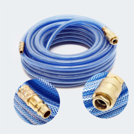 Persluchtslang 15m PVC compressor slang met snelkoppeling