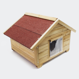 Kattenhuisje small met isolatie en klein kattenluik