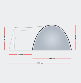 Iglo campingtent 3 personen blauw-grijs