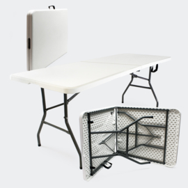 Complete set kampeertafel + 2 kampeerbanken grijs 180cm